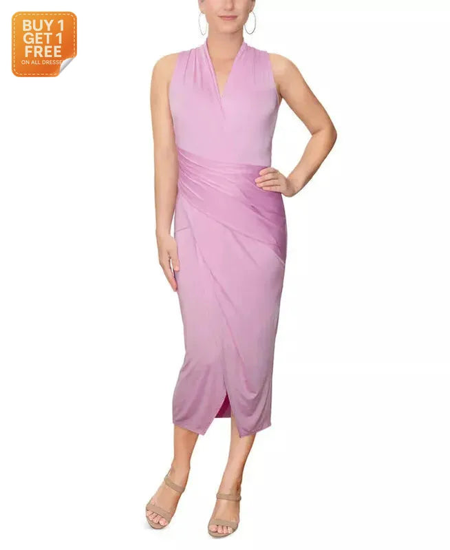 Rachel Roy Women's Pink Sleeveless Striped Midi Dress | Rachel Roy In Lebanon
