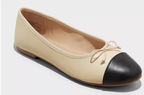 A New Day Women's Beige & Black Janie Ballet Flats Casual Shoes | A New Day In Lebanon