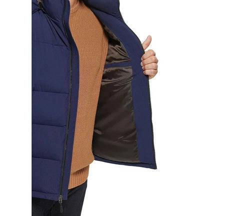 Club Room Men's Navy Stretch Hooded Puffer Jacket | Club Room In Lebanon
