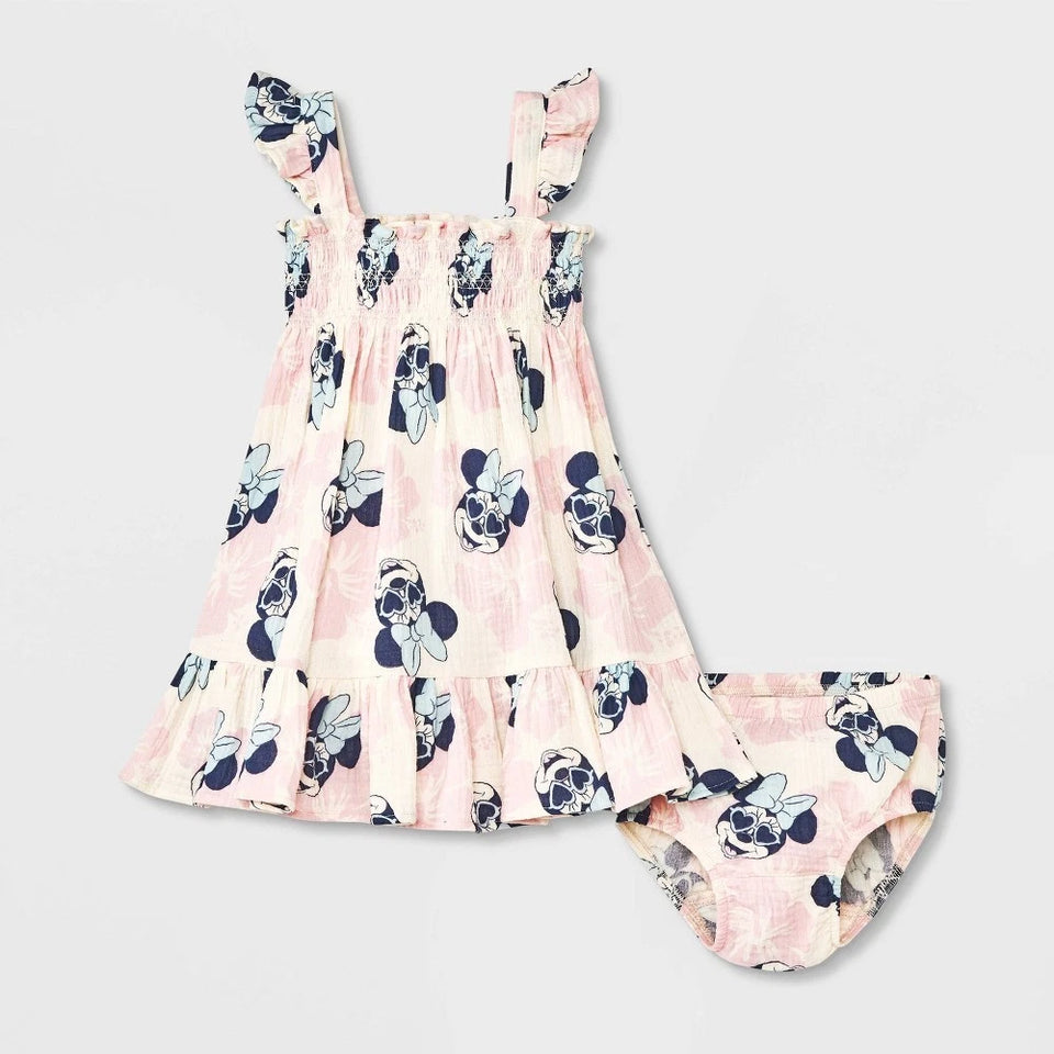 DisneyBaby Girl's Pink/White2pc Minnie Mouse Dress| Disney in Lebanon