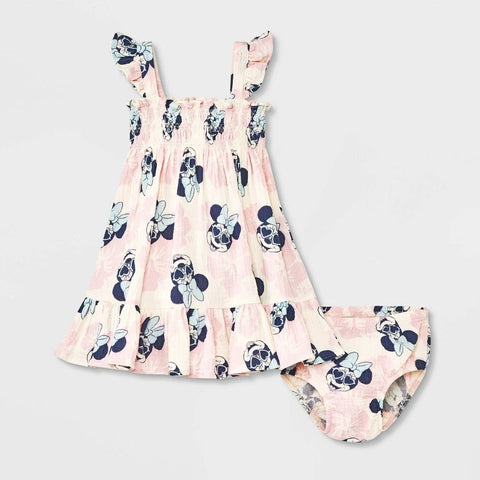 Disney  Baby Girl's Pink/White  2pc Minnie Mouse Dress  | Disney in Lebanon