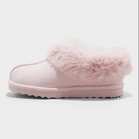 Cat & Jack Kids' Pink Mollie Faux Fur Cuff Scuff Slippers | Cat & Jack In Lebanon