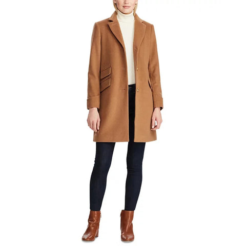 Lauren Ralph Lauren Women's Brown Breasted Wool Coat |Lauren Ralph Lauren In Lebanon