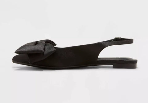 A New Day Women's Black Shelby Bow Slingback Ballet Flats Casual Shoes | A New Day In Lebanon