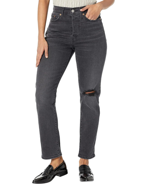 Levi's Women's Black High-Rise Wedgie Straight Cropped Jeans  |Levi's In Lebanon