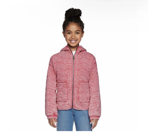 Lucky Brand Girl's Pink Full-Zip Quilted Hooded Jacket  |Lucky Brand In Lebanon