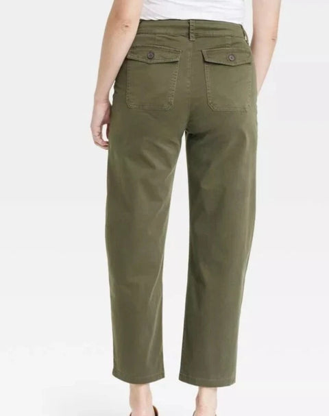 Universal Thread Women's Dark Green High-Rise Barrel Leg Pants |Universal Thread In Lebanon