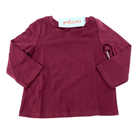 Cat & Jack Girl's Burgundy Crew Neck Long Sleeve T-Shirt | Cat & Jack In Lebanon