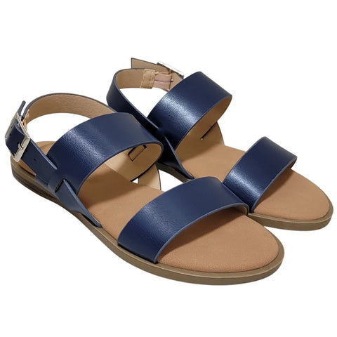 Journee Collection Women's Navy Lavine  Multi Strap Sandals | Journee Collection  in Lebanon