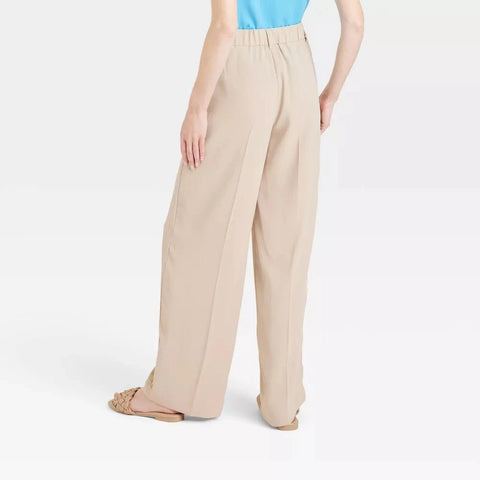 A New Day Women's Tan High-Rise Wide Leg Fluid Pants |A New Day In Lebanon