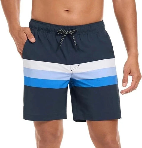 Hurley Men's Navy Multi Striped Trunks Swim Shorts |Hurley In Lebanon