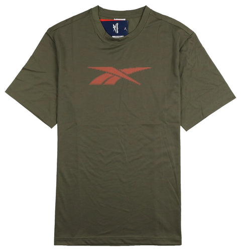 Reebok Men's Olive Green Vector Logo Performance Graphic T-Shirt |Reebok In Lebanon