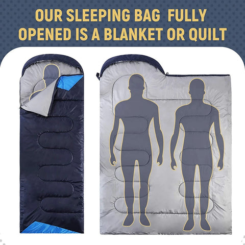 Jeaouia Navy Blue Warm Camping Hiking Outdoor Travel Hunting Sleeping Bag | Jeaouia In Lebanon