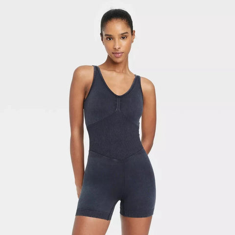 JoyLab Women's Black Seamless Short Bodysuit | JoyLab In Lebanon