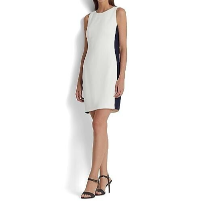 Lauren Ralph Lauren Women's White & Navy Dress ABF259 shr
