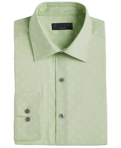 Alfani Men's Mint Green Slim-Fit Temp Regulating Dress Shirt |Alfani In Lebanon