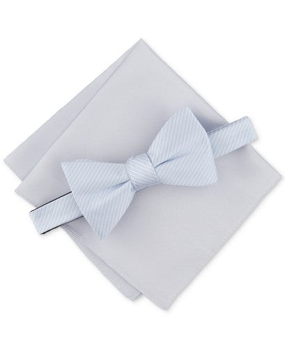 Alfani Men's Gray Classic Fit Bow Tie & Matching Pocket Square Set | Alfani In Lebanon