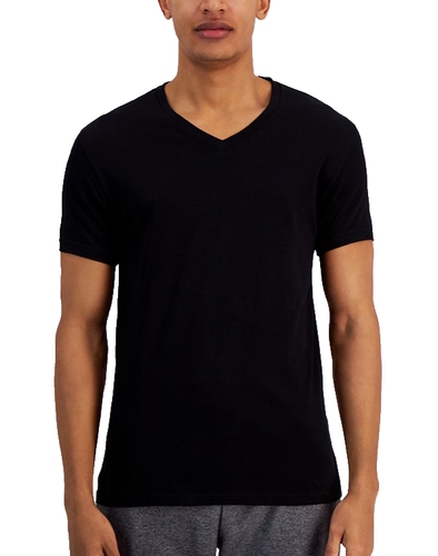 Alfani Men's Black Regular-Fit Solid V-Neck Cotton Undershirt  T-Shirt  | Alfani In Lebanon