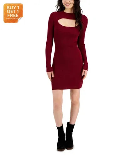 Hooked Up Women's Red Cut Out Neck Sweater Dress | Hooked Up In Lebanon