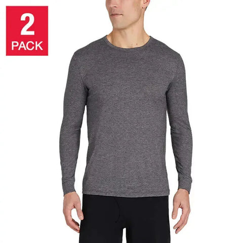 32 Degrees Men's Dark Grey Heat Tee 2 Packs Blouse | 32 Degrees In Lebanon