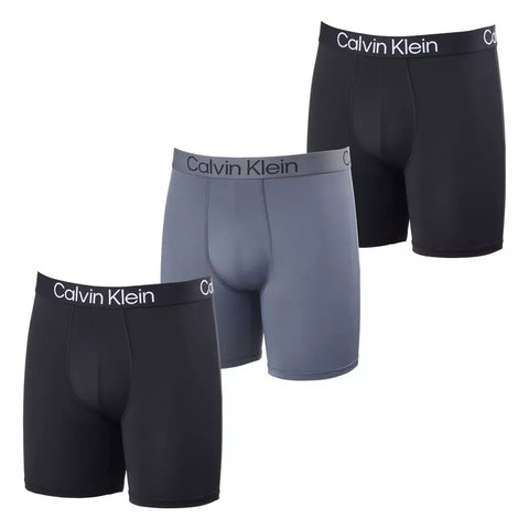 Calvin Klein Men's Black & Grey Cotton Stretch 3 Pack Boxer | Calvin Klein In Lebanon