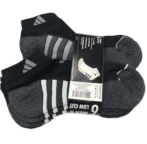 Adidas Men's Black & Grey Low-Cut 6 Pack Socks | Adidas In Lebanon