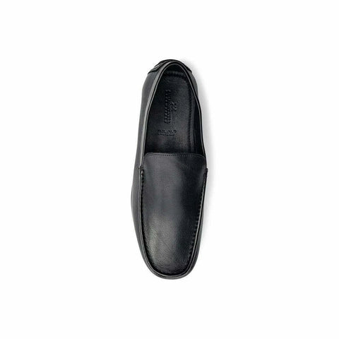Anthony Veer Men's Black Cleveland Driver Slip-On Leather Casual Shoes | Anthony Veer In Lebanon