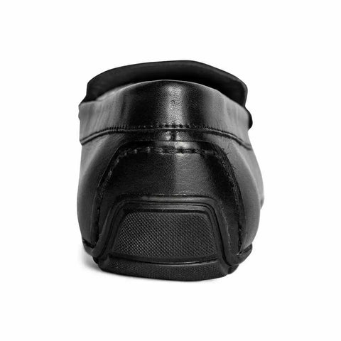 Anthony Veer Men's Black Cleveland Driver Slip-On Leather Casual Shoes | Anthony Veer In Lebanon