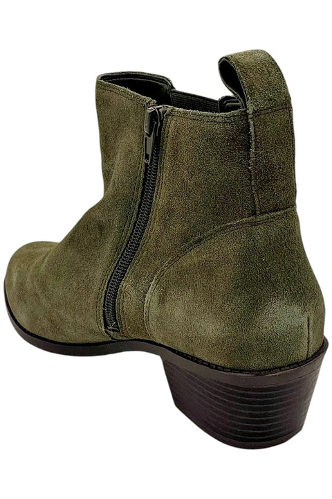 Vionic Women's Olive Green Water-Repellent Suede Ankle Boots | Vionic In Lebanon