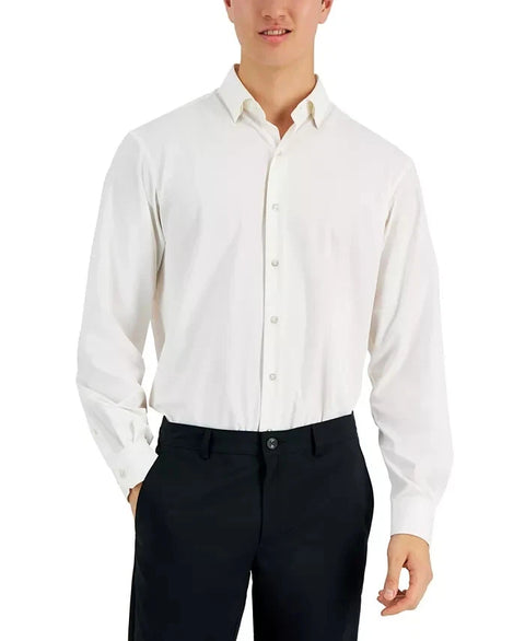 Alfani Men's Off White Regular Fit Travel Ready Dress Shirt | Alfani In Lebanon
