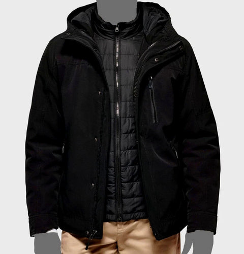 Club Room Men's Black 3-in-1 Hooded Full-Zip Parka Jacket | Club Room In Lebanon