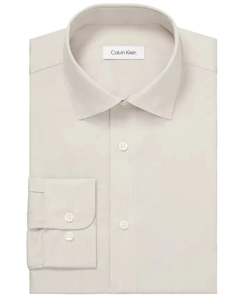 Calvin Klein Men's Beige Regular Fit Steel Plus Dress Shirt | Calvin Klein In Lebanon