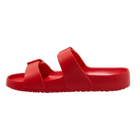 Shade & Shore Women's Red Neida EVA Two Band Footbed Slipper | Shade & Shore In Lebanon