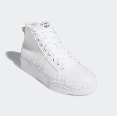 Adidas Women's White Nizza Platform Mid High Top Sneakers | Adidas In Lebanon