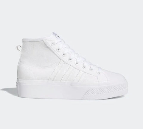 Adidas Women's White Nizza Platform Mid High Top Sneakers | Adidas In Lebanon