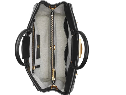 Donna Karan New York Women's Black Oceanside Top Handle Leather Handbag  | Donna Karan In Lebanon