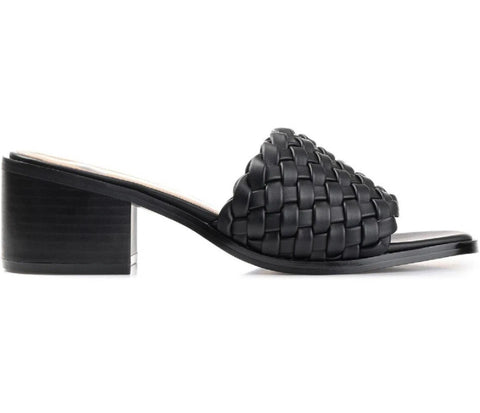 Journee Collection Women's Black Fylicia Square Toe Slip-On Heeled Sandals | Journee Collection In Lebanon