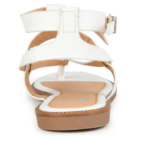 Journee Collection Women's White Tangie Faux Leather Sandal | Journee Collection In Lebanon