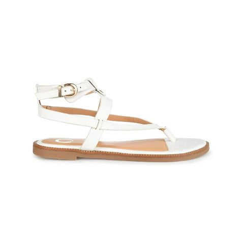 Journee Collection Women's White Tangie Faux Leather Sandal | Journee Collection In Lebanon