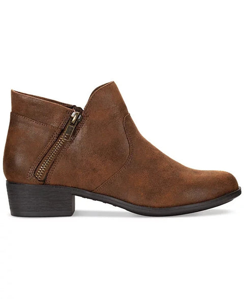 Sun + Stone Women's Brown Adelinee Double Zip Ankle Booties | Sun + Stone In Lebanon