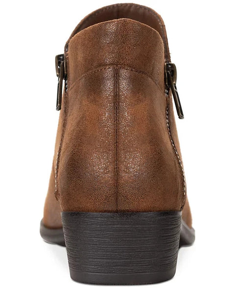 Sun + Stone Women's Brown Adelinee Double Zip Ankle Booties | Sun + Stone In Lebanon