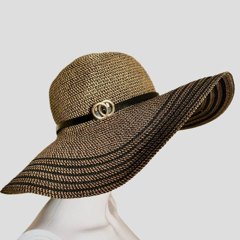I.N.C. International Concepts Women's Brown Striped Floppy Sun Hat | I.N.C. International Concepts In Lebanon