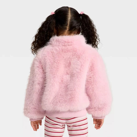 Cat & Jack Girl's Pink Faux Fur Bluson Jacket | Cat & Jack In Lebanon