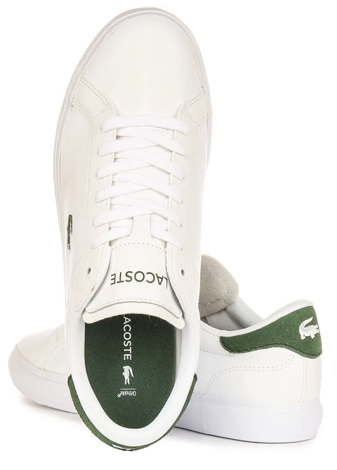 Lacoste Men's White Leather Powercourt 224 1 SMA Sneaker | Lacoste In Lebanon