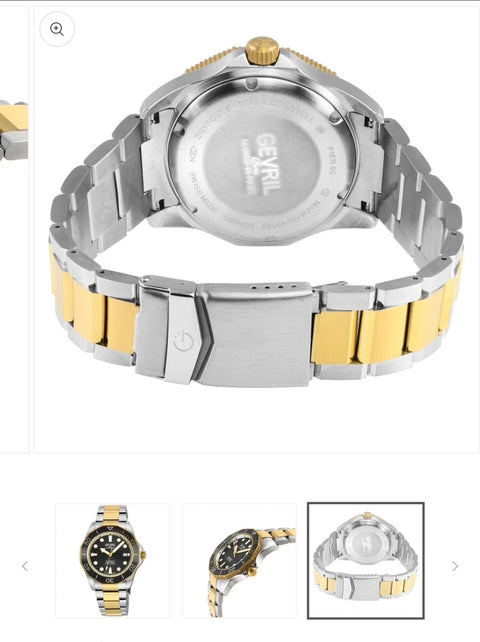 Gevril Men's Two Tone Pier 90 Stainless Steel 42mm Watch | Gevril In Lebanon
