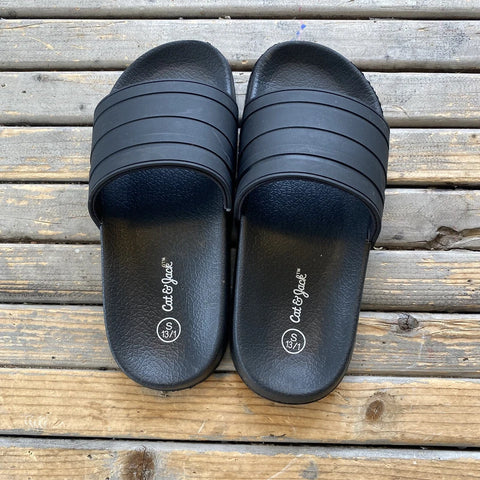 Cat & Jack Girl's Black Slide Slippers | Cat & Jack In Lebanon