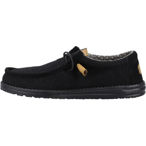Hey Dude Boy's Black Wally Corduroy Classic Casual Shoes | Hey Dude In Lebanon