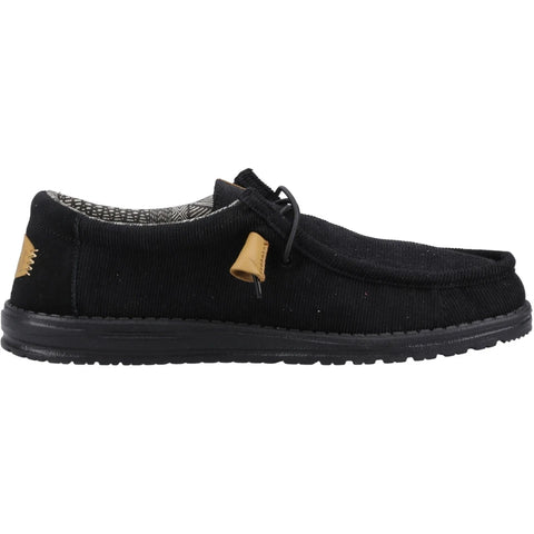 Hey Dude Boy's Black Wally Corduroy Classic Casual Shoes | Hey Dude In Lebanon
