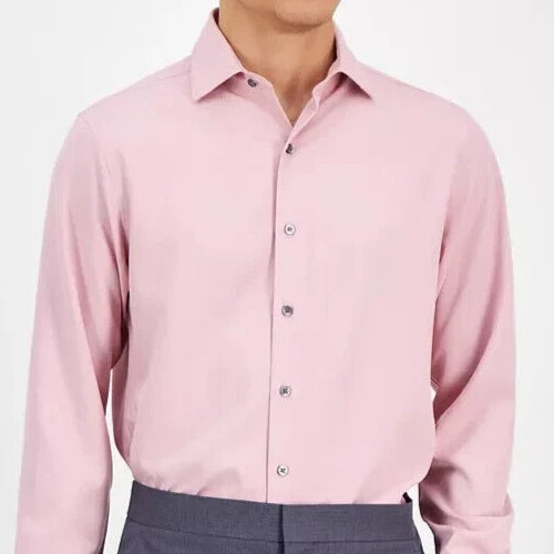 Alfani Men's Shimmer Pink Slim-Fit Solid Dress Shirt | Alfani In Lebanon