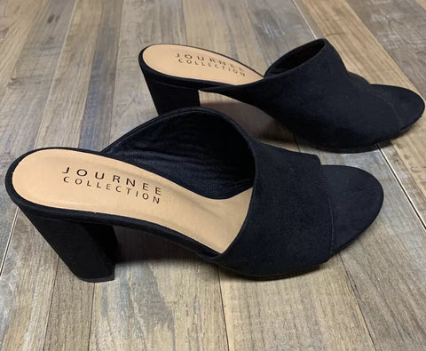 Journee Collection Women's Black Allea Heeled Slipper |Journee Collection In Lebanon
